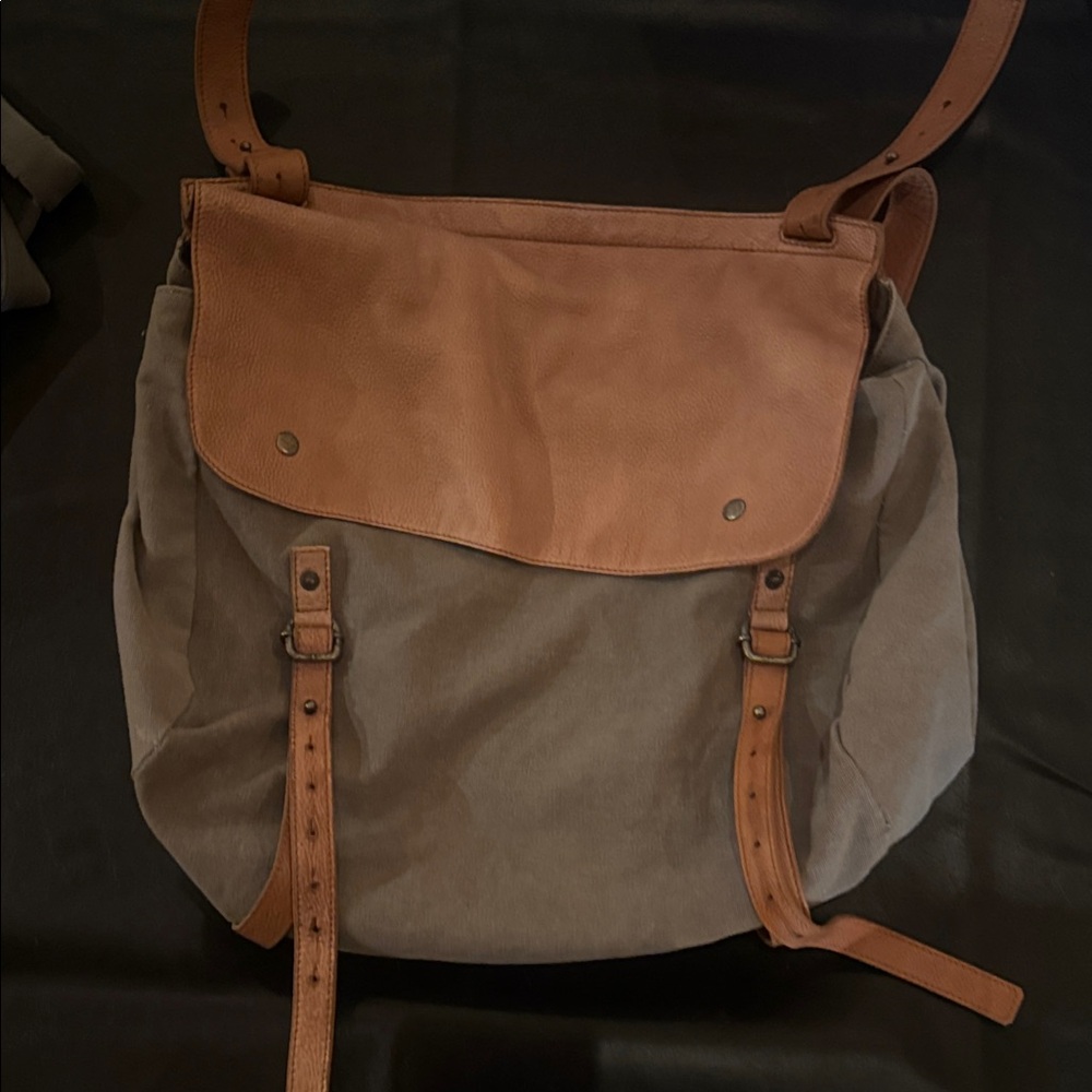 Free People Tan and Gray Backpack